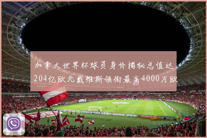 加拿大世界杯球员身价揭秘总值达204亿欧元戴维斯领衔最高4000万欧